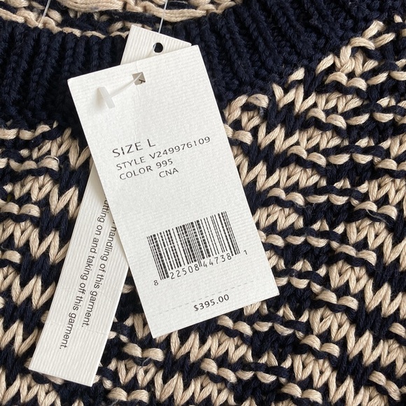 Vince Textured Sweater - Navy/Cream - Picture 9 of 11